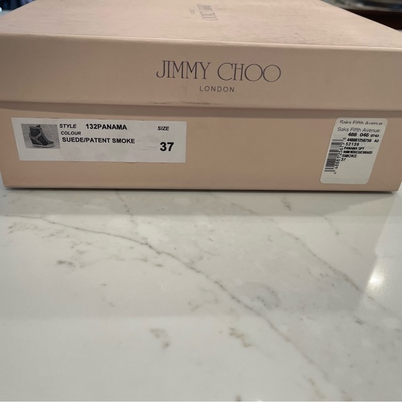 🎉HOST PICK🎉Jimmy Choo grey suede & pattern leather wedge Panama sneaker in box - Picture 3 of 16